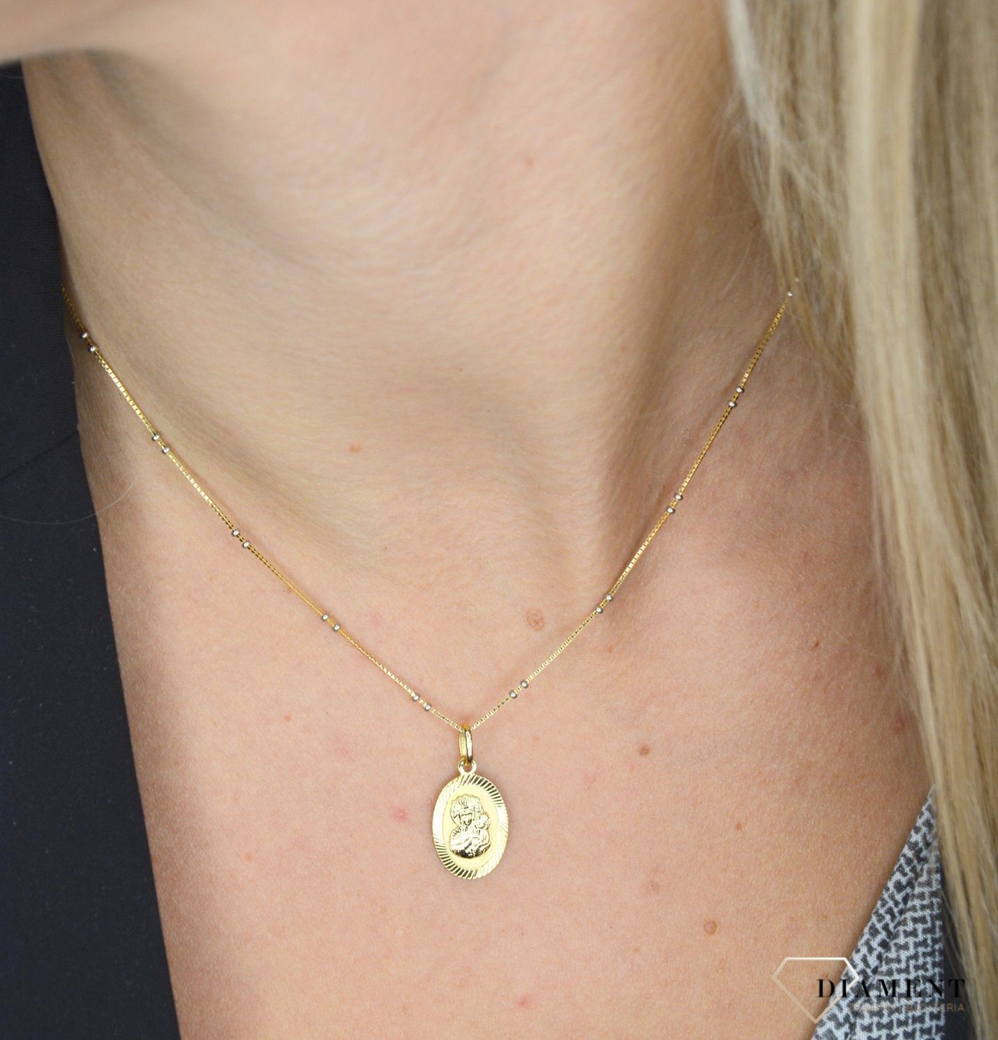 Złoty łańcuszek 585 o szerokości 1,5 mm DIA-LAN-1212-585 1,5mm.jpg